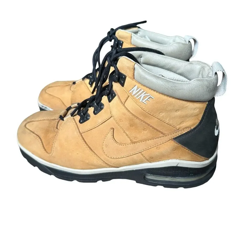 Nike Air‎ Round Mound Boots In Wheat Waterproof Leather 313498-711 Men Size 11.5